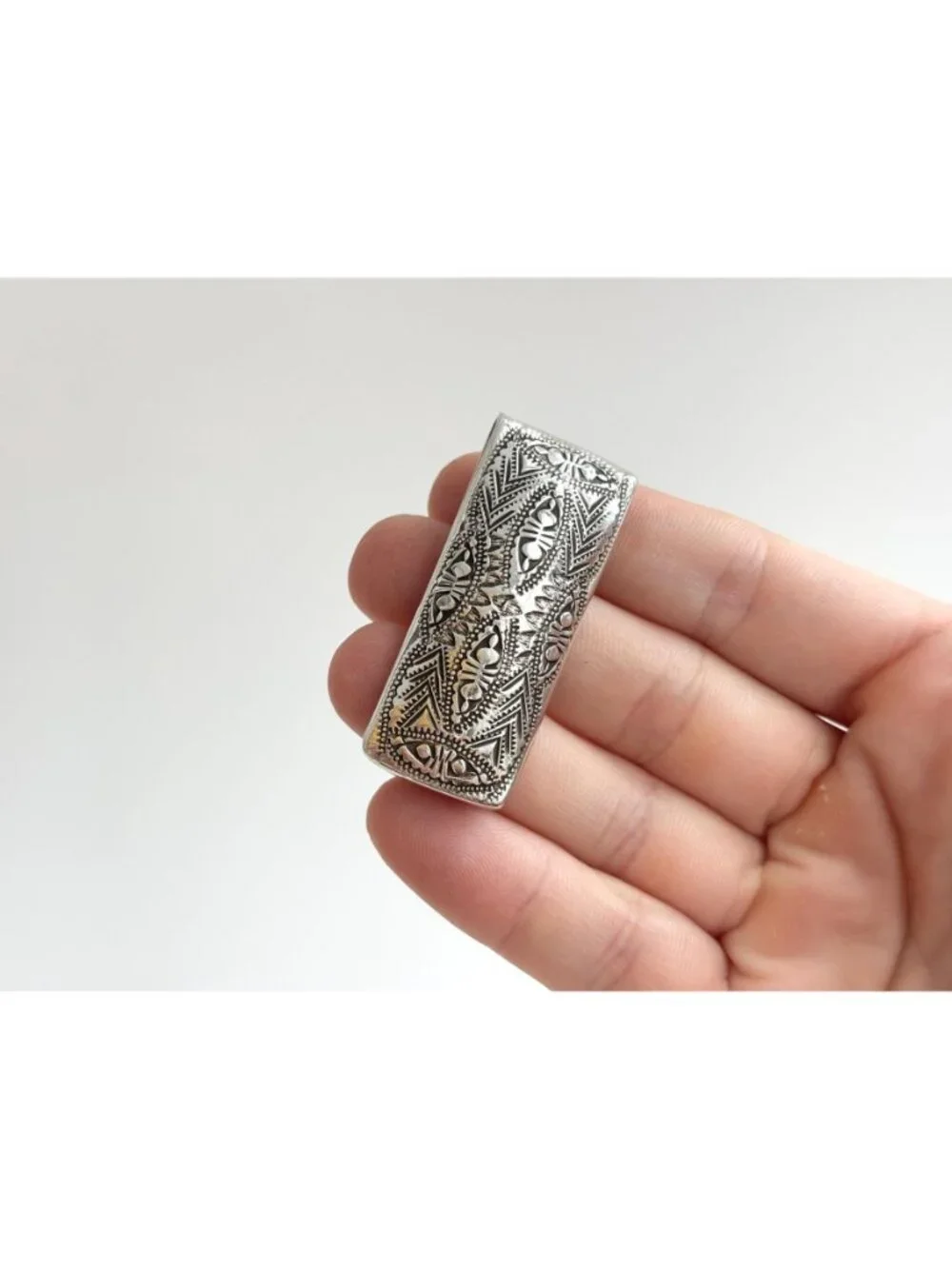 Navajo Inspired Abstract Southwest Made Vintage Stainless Steel Money Clip
